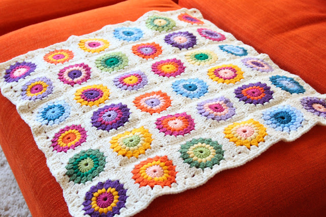 Tutorial de la Manta Sunburst Granny Square