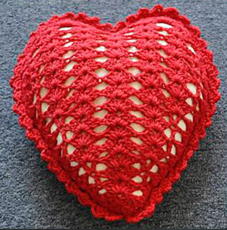 Almohada de Corazón en Crochet