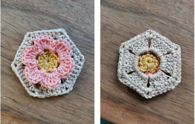 Flor Hexagonal en Crochet 3D