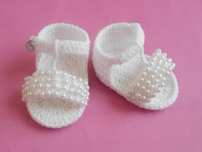 Sandalias de Crochet para Bebés con Cuentas