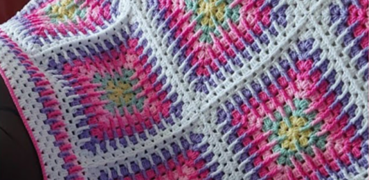 Solid Granny Square Blanket