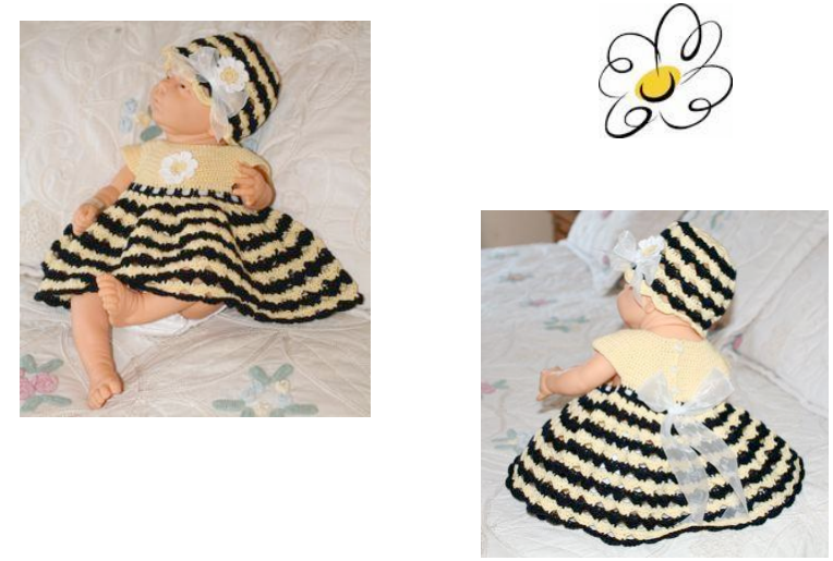 Bumble Bee Dress and Hat Crochet Pattern