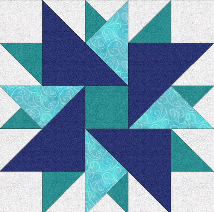 Double Aster Block Quilt