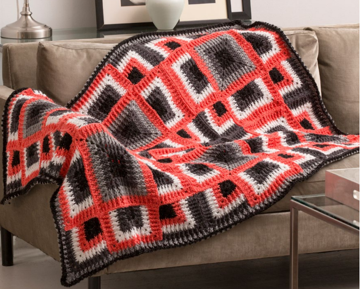 Dynamic Squares Throw Crochet