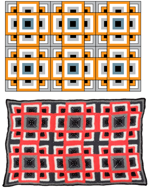 Dynamic Squares Throw Crochet