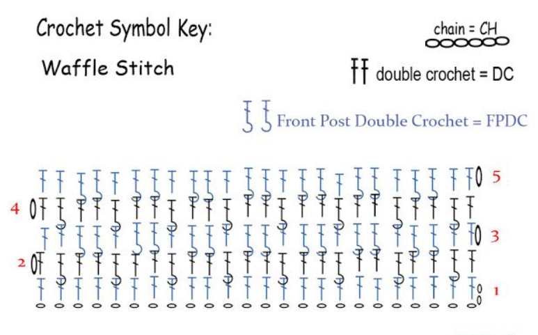  Waffle Stitch Pattern