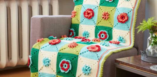 Floral Granny Crochet Afghan Pattern PDF