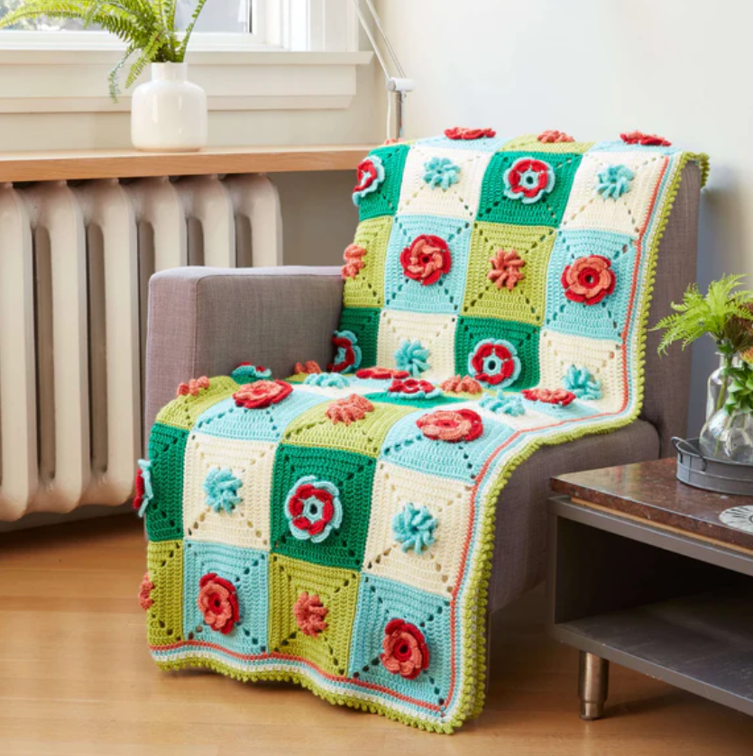 Floral Granny Crochet Afghan Pattern PDF 