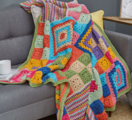 Patchwork Style Crochet Throw Pattern