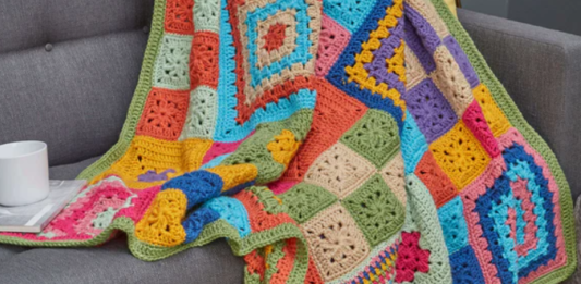 Patchwork Style Crochet Throw Pattern