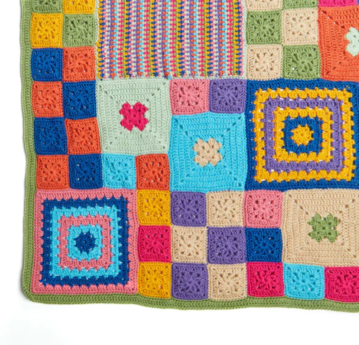 Patchwork Style Crochet Throw Pattern