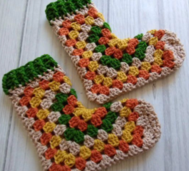 Easy Crochet Hexagon Granny Slippers Free Pattern