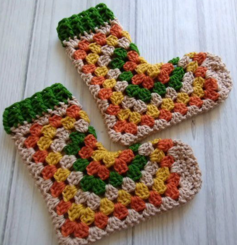 Easy Crochet Hexagon Granny Slippers Free Pattern