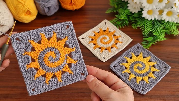 Spiral Sun Granny Square