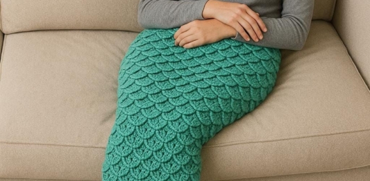 Mermaid Lap Blanket – Crochet Pattern